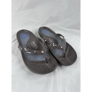 Cheeks South Beach Sandals Comfort Tony Little Studded Womens 7 Brown